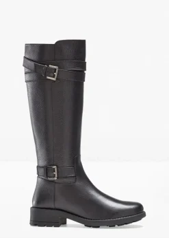 bonprix Stiefel|Schuhe & Accessoires In Spezialgrößen·Schuhe In Übergröße^Stiefel aus Leder schwarz
