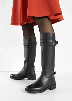 bonprix Stiefel|Schuhe & Accessoires In Spezialgrößen·Schuhe In Übergröße^Stiefel aus Leder schwarz