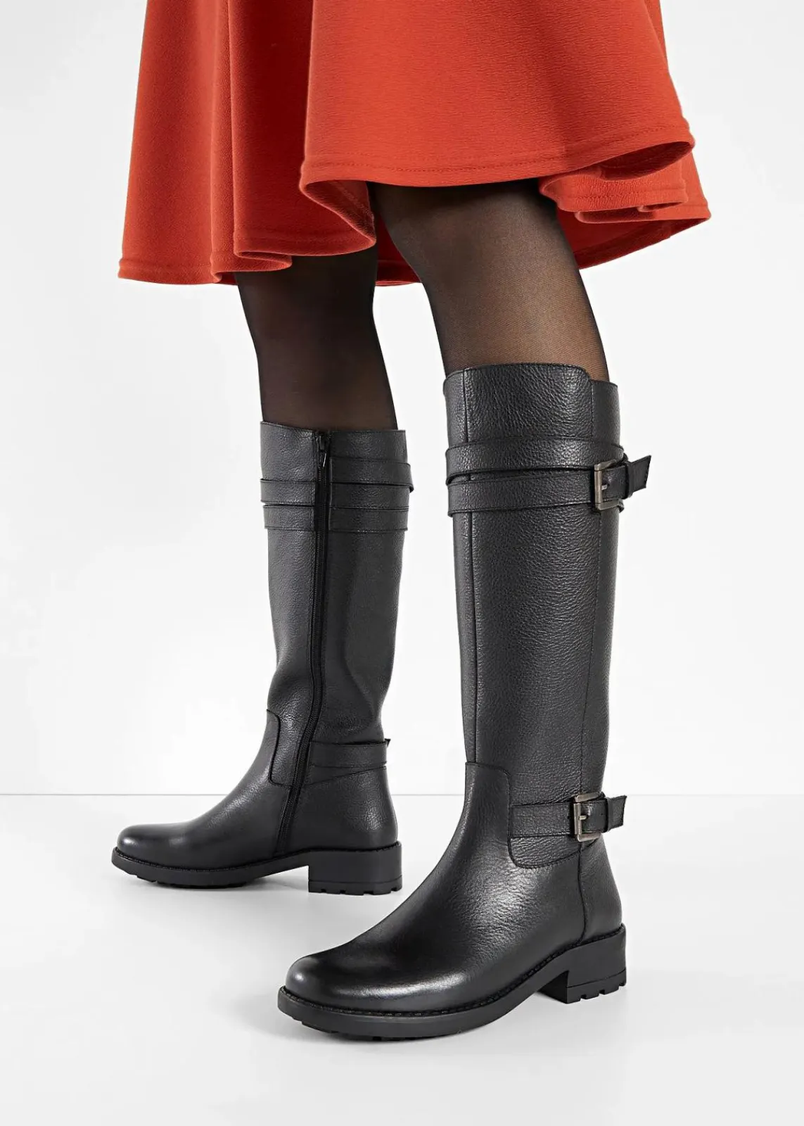 bonprix Stiefel|Schuhe & Accessoires In Spezialgrößen·Schuhe In Übergröße^Stiefel aus Leder schwarz