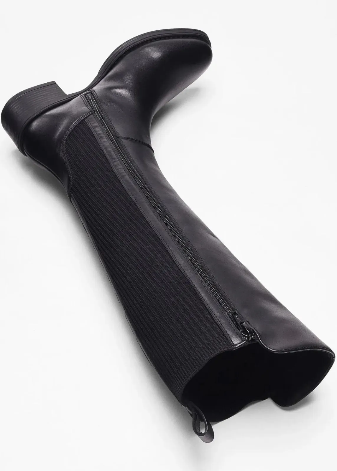 bonprix Gefütterte Winterschuhe|Stiefel^Stiefel aus Leder schwarz
