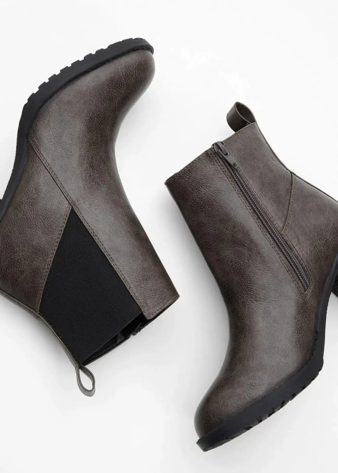 bonprix Schuhe & Accessoires In Spezialgrößen·Elastischer Schaft|Stiefeletten^Stiefeletten anthrazit