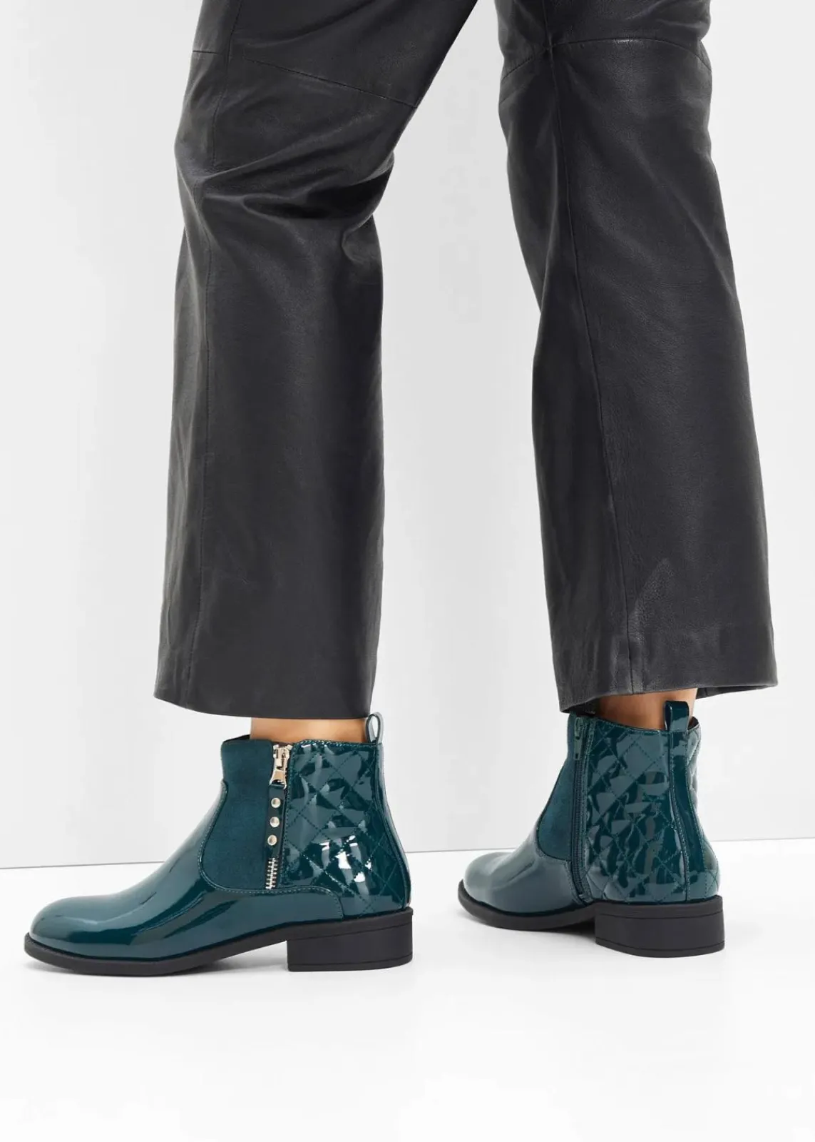 bonprix Schuhe & Accessoires In Spezialgrößen·Elastischer Schaft|Stiefeletten^Stiefeletten dunkelgrün