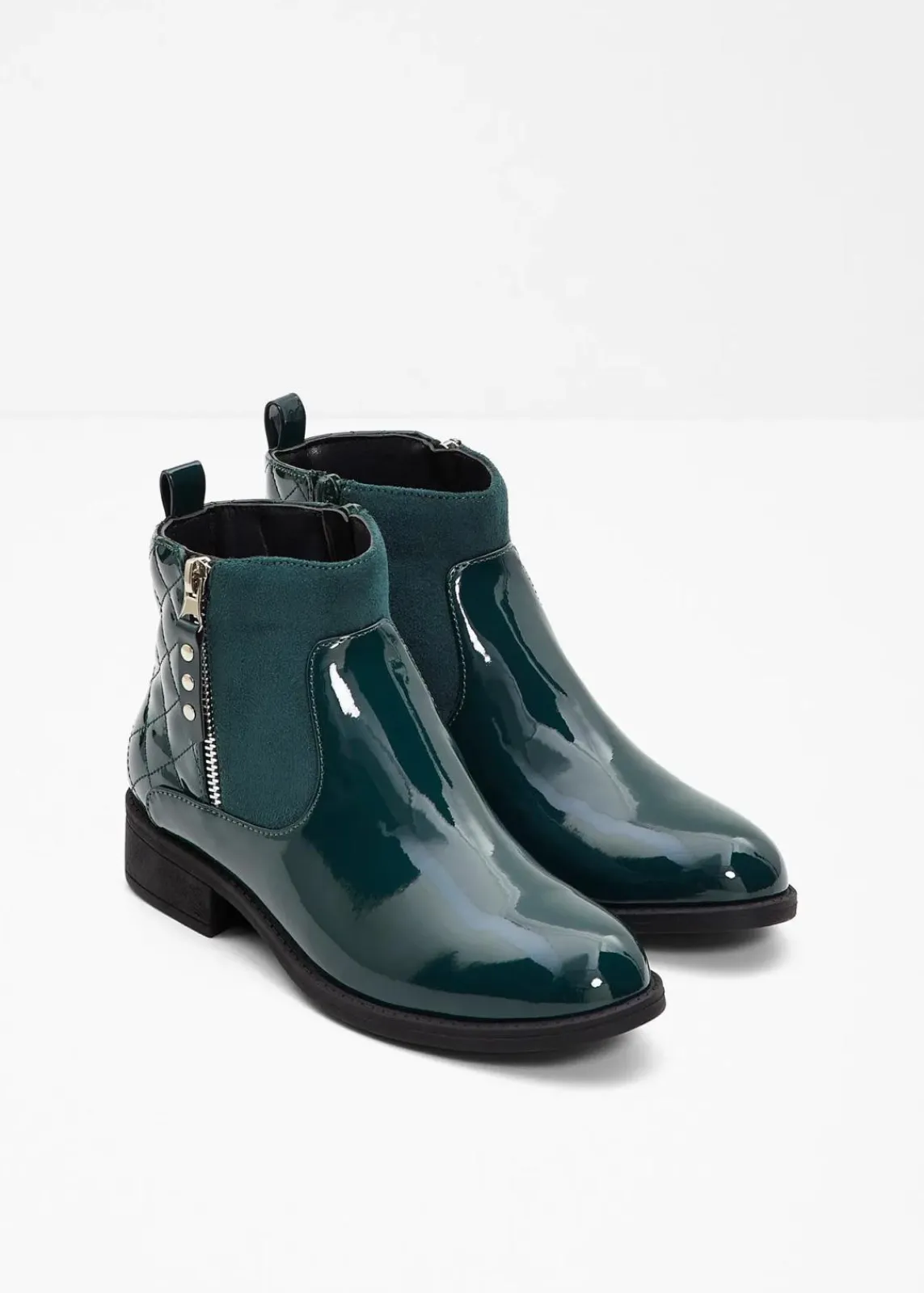 bonprix Schuhe & Accessoires In Spezialgrößen·Elastischer Schaft|Stiefeletten^Stiefeletten dunkelgrün