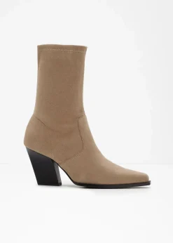 bonprix Stiefeletten|Schuhe & Accessoires In Spezialgrößen·Elastischer Schaft^Stiefeletten mit elastischem Schaft khakibraun