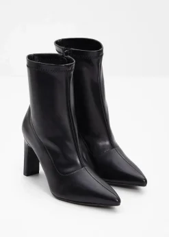 bonprix Stiefeletten|Schuhe & Accessoires In Spezialgrößen·Elastischer Schaft^Stiefeletten mit hohem Absatz schwarz