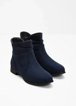 bonprix Schuhe & Accessoires In Spezialgrößen·Schuhe In Übergröße|Stiefeletten^Stiefeletten mit Raffung dunkelblau