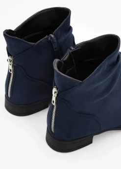 bonprix Schuhe & Accessoires In Spezialgrößen·Schuhe In Übergröße|Stiefeletten^Stiefeletten mit Raffung dunkelblau