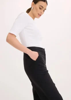 bonprix Hosen^3/4-Stifthose mit Schlitz schwarz