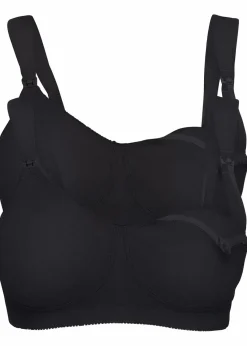 bonprix Wäsche·Still- & Umstandswäsche|Wäsche·Große Cups D-H^Still BH ohne Bügel mit Bio-Baumwolle (2er Pack) schwarz + schwarz