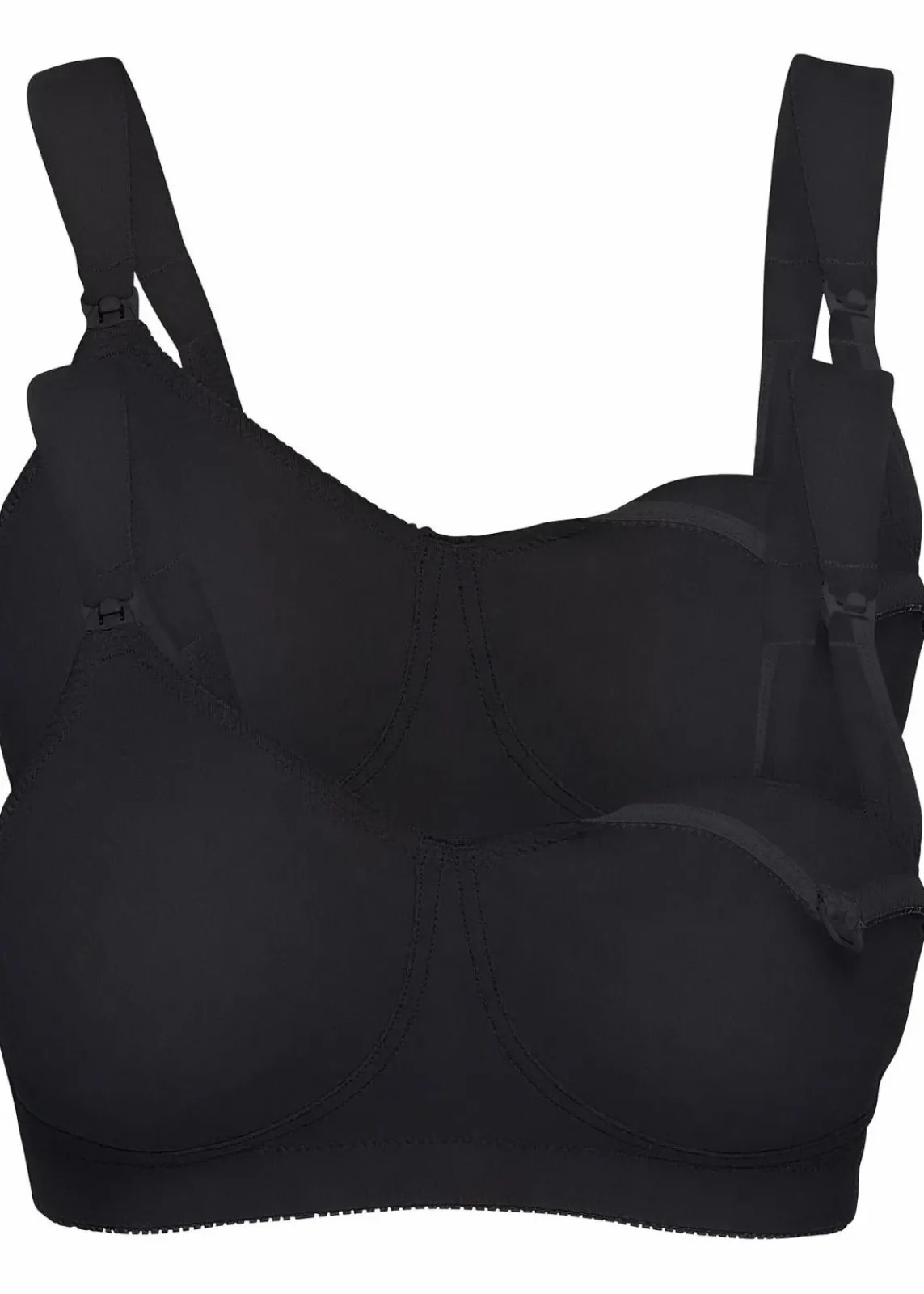 bonprix Wäsche·Still- & Umstandswäsche|Wäsche·Große Cups D-H^Still BH ohne Bügel mit Bio-Baumwolle (2er Pack) schwarz + schwarz