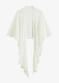 bonprix Ponchos|Schuhe & Accessoires In Spezialgrößen·Tücher & Ponchos^Stola mit feinem Satindetail cremeweiß