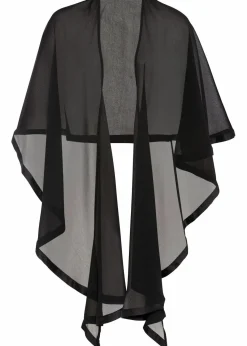 bonprix Ponchos|Schuhe & Accessoires In Spezialgrößen·Tücher & Ponchos^Stola mit feinem Satindetail schwarz