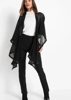 bonprix Ponchos|Schuhe & Accessoires In Spezialgrößen·Tücher & Ponchos^Stola mit feinem Satindetail schwarz