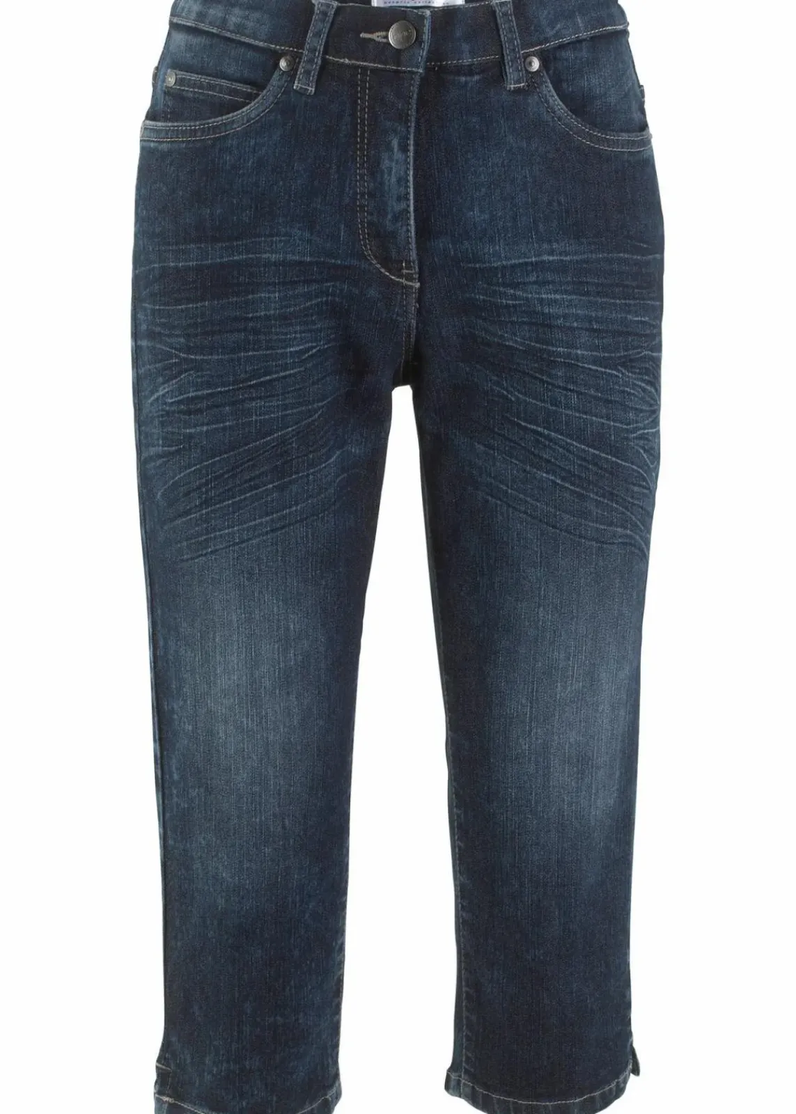 bonprix Bekleidung·Shirts & Tops|Jeans^Straight Jeans, Mid Waist, Stretch nachtblau denim