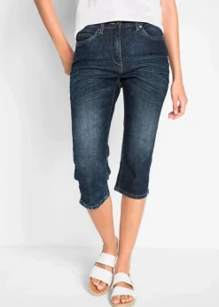 bonprix Bekleidung·Shirts & Tops|Jeans^Straight Jeans, Mid Waist, Stretch nachtblau denim