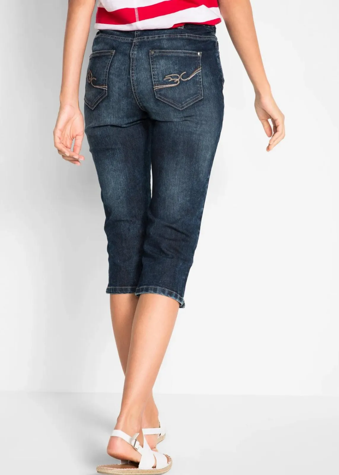 bonprix Bekleidung·Shirts & Tops|Jeans^Straight Jeans, Mid Waist, Stretch nachtblau denim