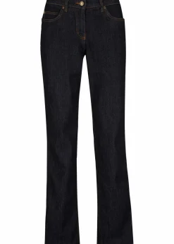 bonprix Jeans|Kurzgrößen^Straight Jeans Mid Waist, Stretch dunkelblau