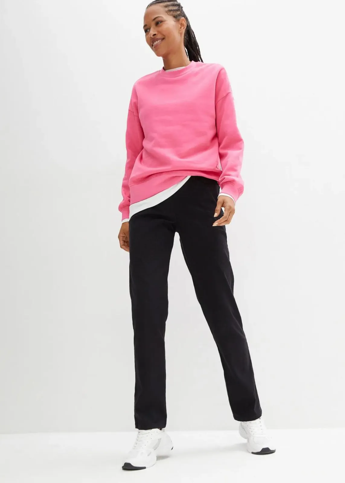 bonprix Bekleidung·Kleider|Hosen^Straight Jeans, Mid Waist (2er Pack) blau denim+schwarz