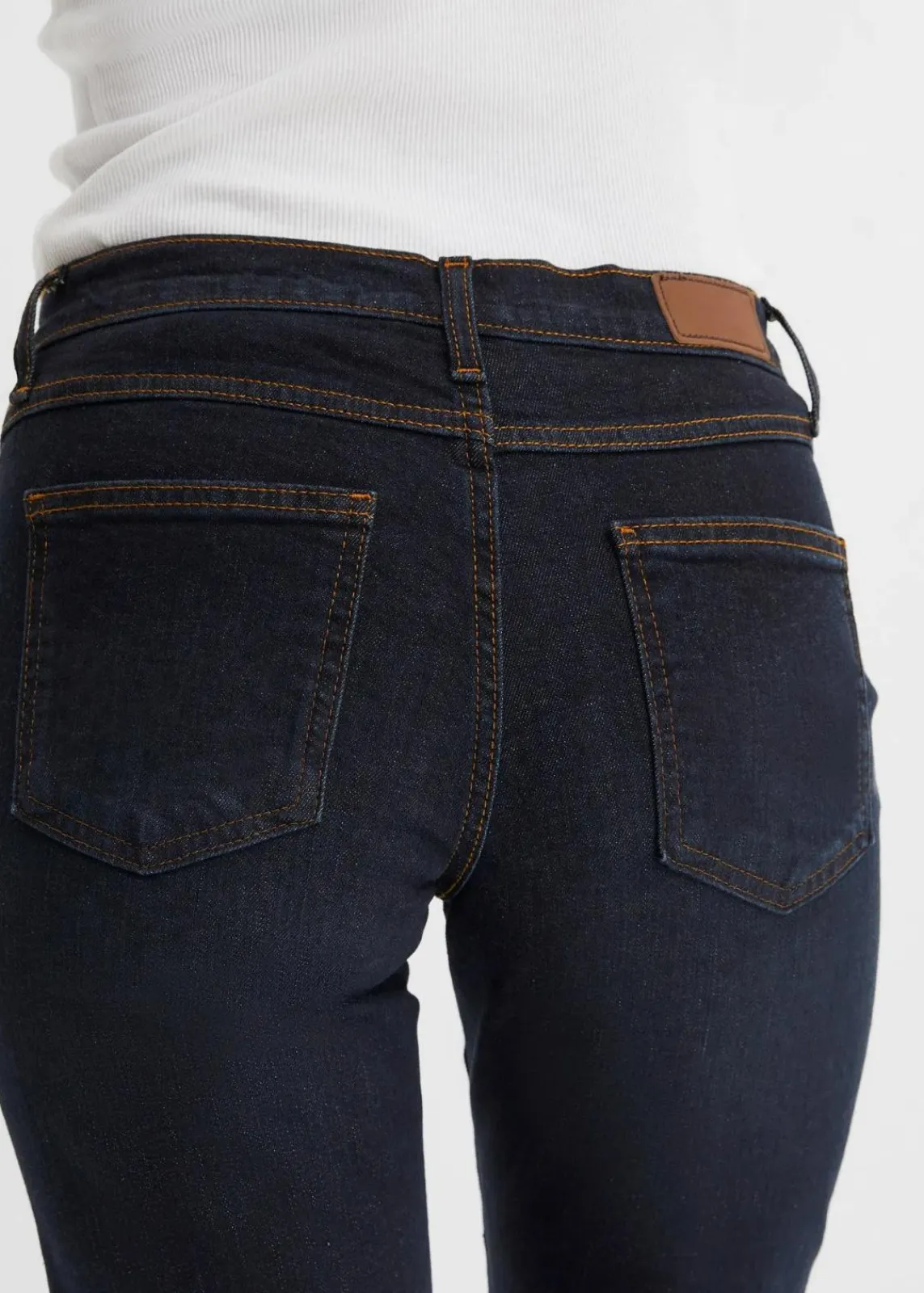 bonprix Jeans|Kurzgrößen^Straight Jeans Mid Waist, Stretch dunkelblau used