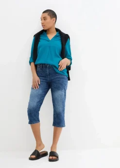 bonprix Jeans|Bekleidung·Shirts & Tops^Straight Jeans, Mid Waist, Stretch blau denim