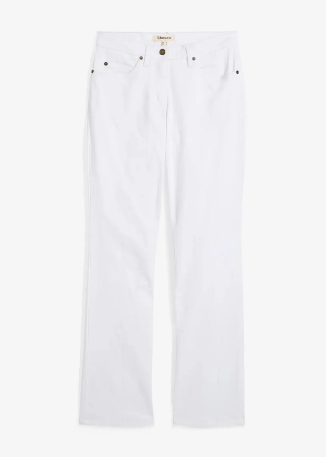 bonprix Kurzgrößen|Jeans^Straight Jeans Mid Waist, Stretch weiß