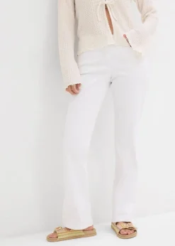bonprix Kurzgrößen|Jeans^Straight Jeans Mid Waist, Stretch weiß