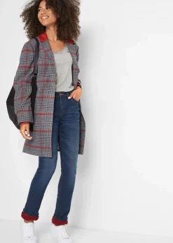 bonprix Thermobekleidung|Jeans^Straight-Jeans High Waist, Thermo dunkelblau used