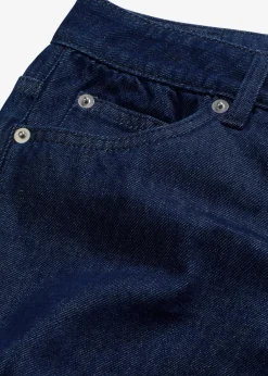 bonprix Bekleidung·Shirts & Tops|Jeans^Straight-Jeans Mid Waist tiefblau denim ungewaschen