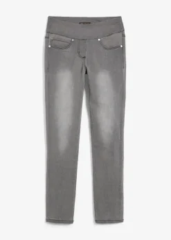 bonprix Jeans|Kurzgrößen^Straight-Jeans Mid Waist, Super Stretch mit Bequembund grey denim