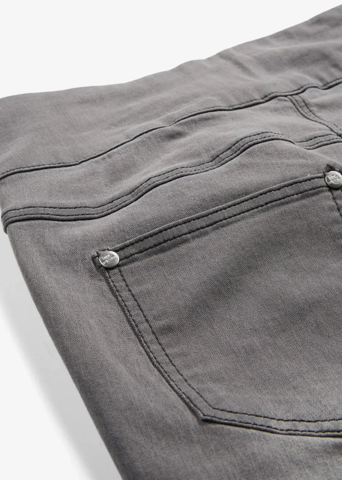 bonprix Jeans|Kurzgrößen^Straight-Jeans Mid Waist, Super Stretch mit Bequembund grey denim