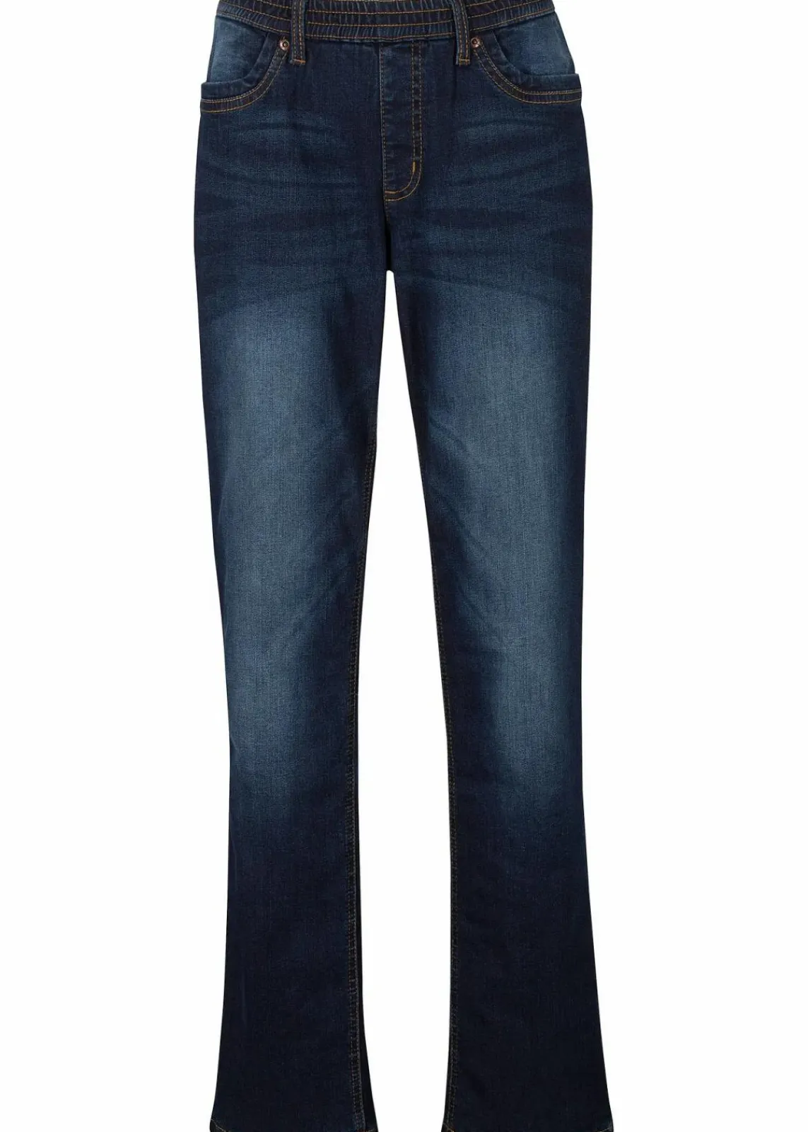 bonprix Kurzgrößen|Bekleidung·Shirts & Tops^Straight-Jeans Mid Waist, Thermo dunkelblau used