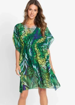 bonprix Strandmode|Bademode·Strandmode^Strand Tunika-Kleid grün bedruckt