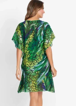 bonprix Strandmode|Bademode·Strandmode^Strand Tunika-Kleid grün bedruckt