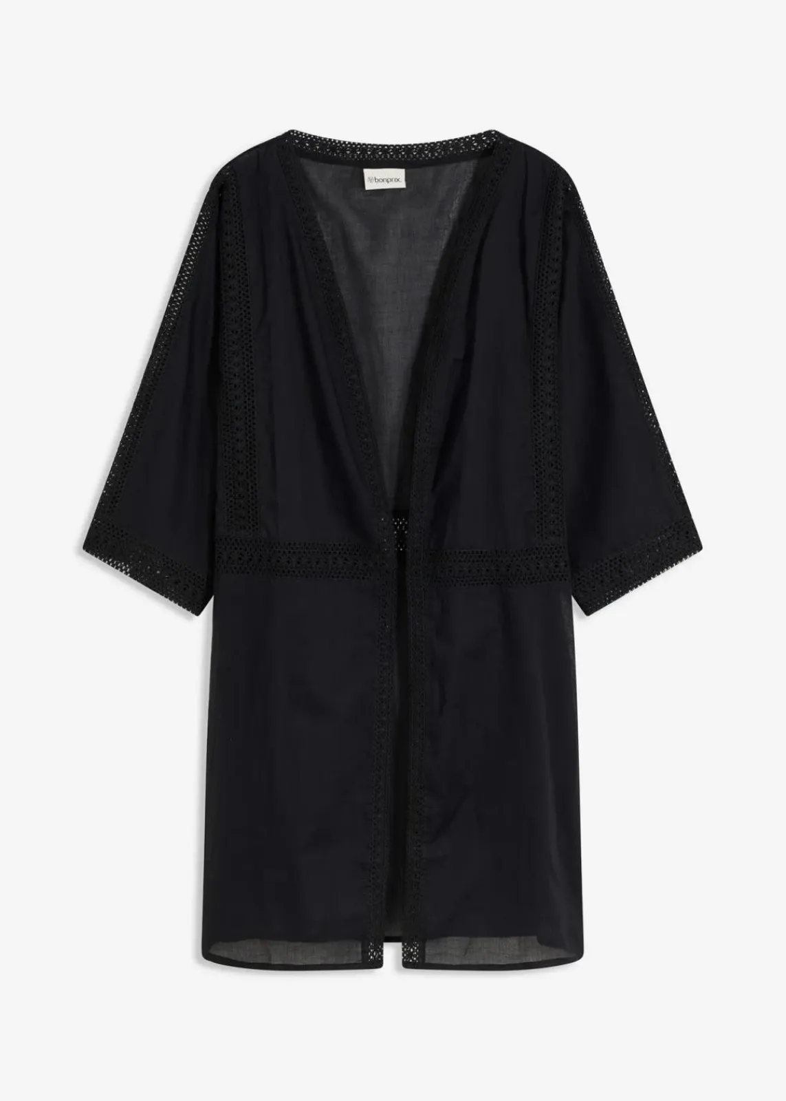 bonprix Strandmode|Bademode·Strandmode^Strandkimono mit Spitze schwarz
