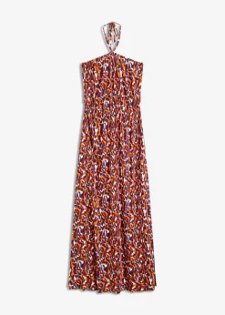 bonprix Strandmode|Bademode·Strandmode^Strandkleid aus fließender Viskose lila/hellbraun leo bedruckt