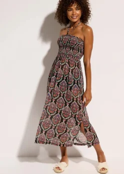 bonprix Strandmode|Bademode·Strandmode^Strandkleid aus leichtem Chiffon schwarz/bunt graphisch