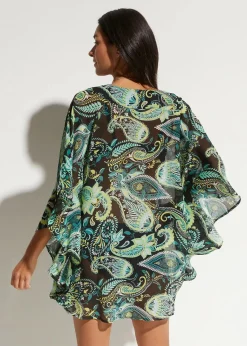bonprix Strandmode|Bademode·Strandmode^Strandtunika aus leichtem Chiffon schwarz/grün paisley