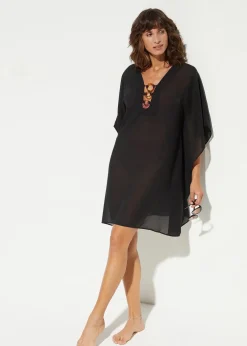 bonprix Strandmode|Bademode·Strandmode^Strandtunika aus leichtem Chiffon schwarz