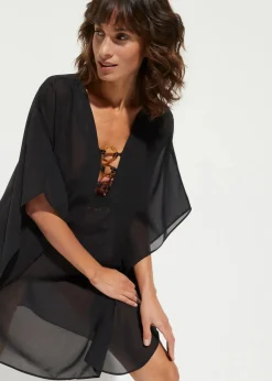 bonprix Strandmode|Bademode·Strandmode^Strandtunika aus leichtem Chiffon schwarz