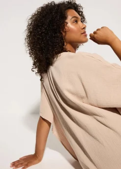 bonprix Kleider|Bekleidung·Pullover & Strickjacken^Strandtunika aus luftigem Musselin kreidebeige
