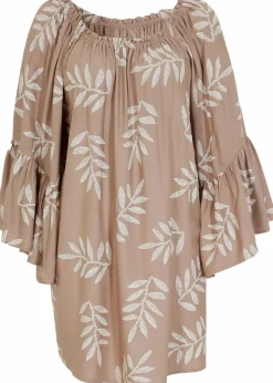 bonprix Strandmode|Bademode·Strandmode^Strandtunika aus softer Viskose taupe/wollweiß floral