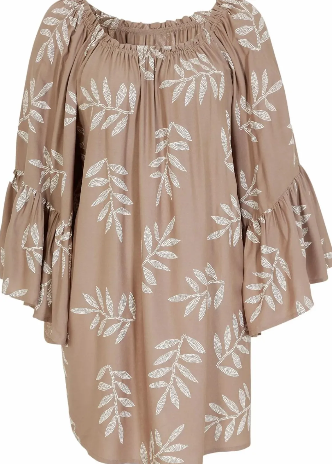 bonprix Strandmode|Bademode·Strandmode^Strandtunika aus softer Viskose taupe/wollweiß floral