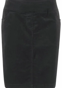 bonprix Bekleidung·Sportbekleidung|Röcke^Stretch Baumwoll-Cordrock mit Bequembund schwarz