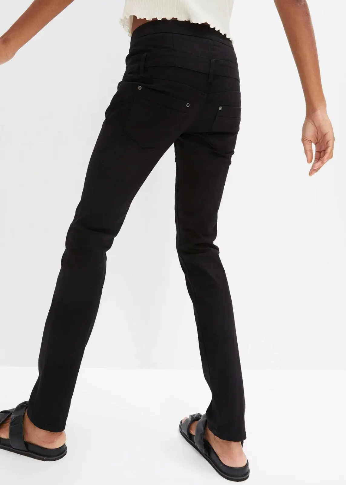 bonprix Bekleidung·Kleider|Hosen^Stretch- Twillhose schwarz