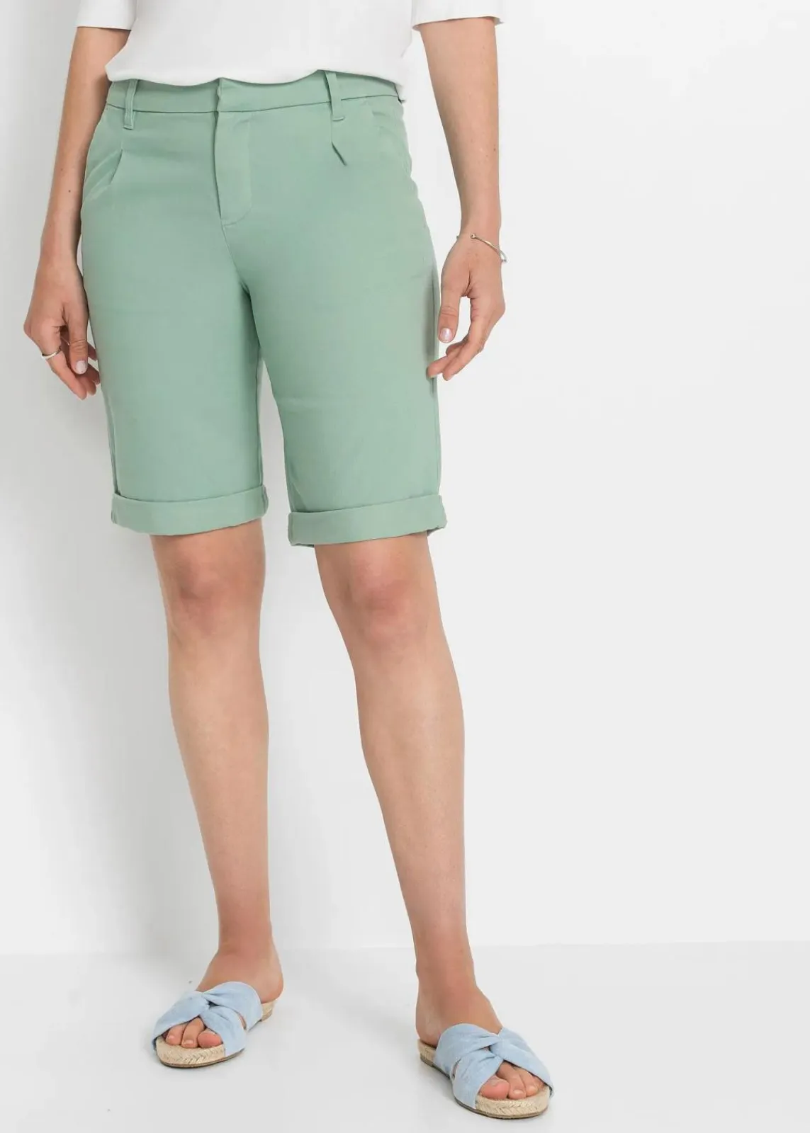 bonprix Hosen|Shorts^Stretch-Bermuda pastellgrün