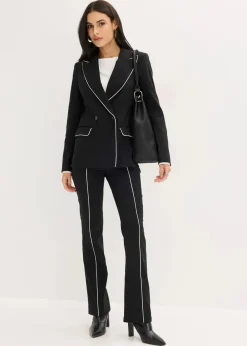 bonprix Bekleidung·Basics|Blazer^Stretch-Blazer aus Bengalin schwarz/wollweiß