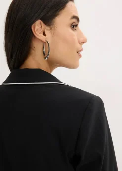 bonprix Bekleidung·Basics|Blazer^Stretch-Blazer aus Bengalin schwarz/wollweiß