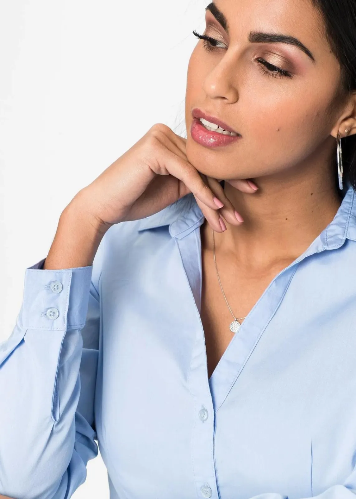 bonprix Blusen & Tuniken|Bekleidung·Jacken & Mäntel^Stretch-Bluse perlblau