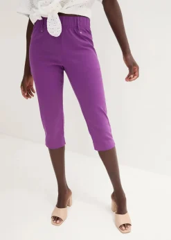 bonprix Hosen^Stretchcapri mit Schlupfbund tiefviolett