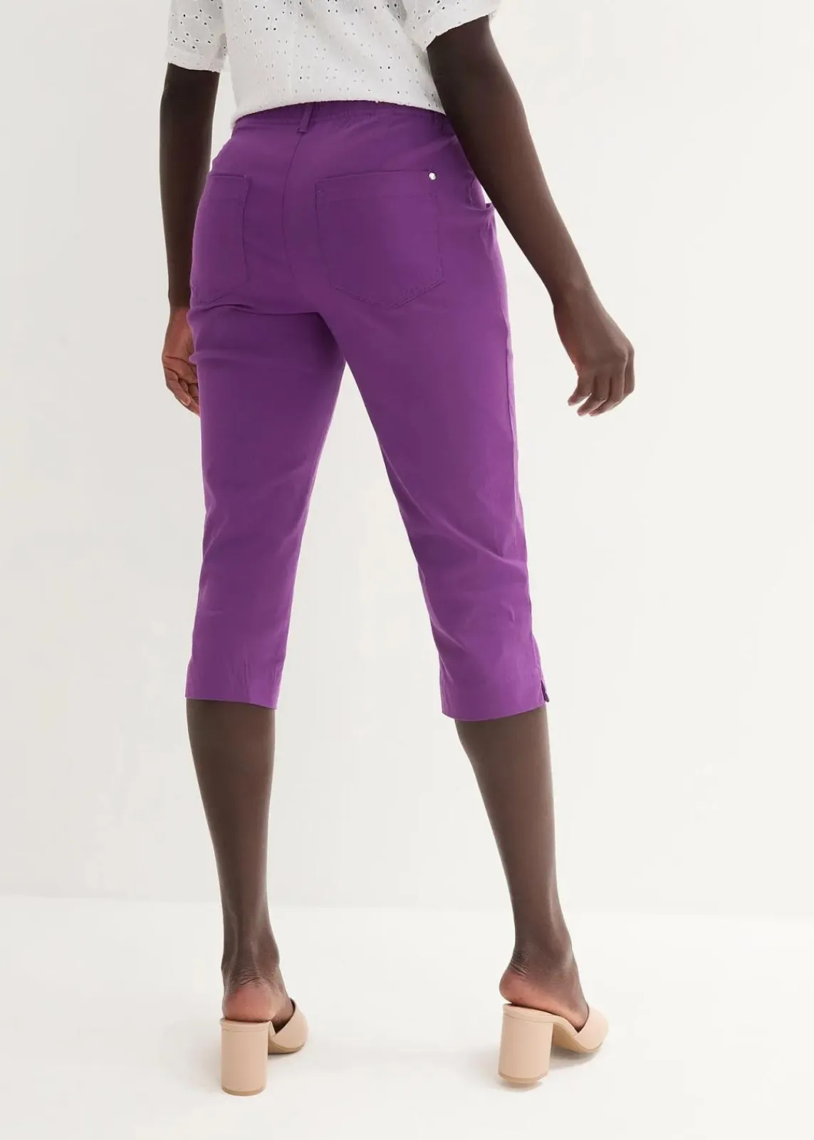 bonprix Hosen^Stretchcapri mit Schlupfbund tiefviolett